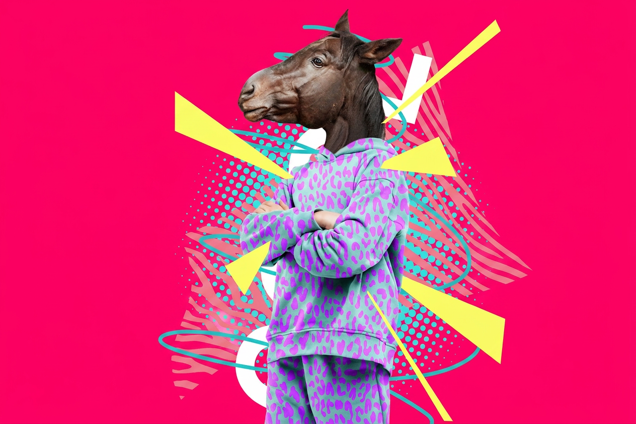 Mascota Yalocatoyo: figura con cabeza de caballo